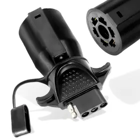 Ag-tm8006c Agrieyes Premium 7 Pin To 4 Trailer Adapter Way Blade Black