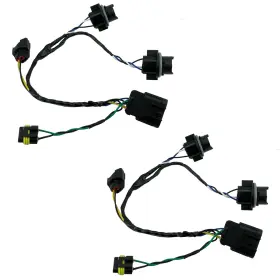 Altbet 745551463507 2pcs Headlight Wiring Harness Compatible With 2008-2014 Chevrolet Black