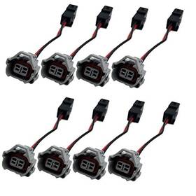 Aokus 747607663923 8pcs Fuel Injector Pnp Adapters Harness Wiring For Denso Female To Ev1