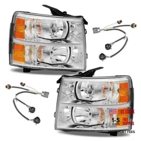 Az127240081-bw Apsve Headlights Assembly With Headlight Harness Chrome Housing Amber Corner