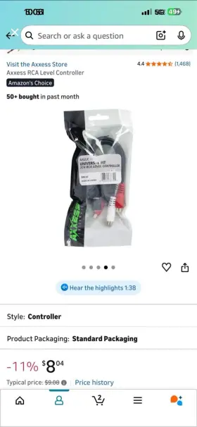 Axxess 804067172195 Rca Level Controller