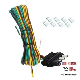 Xian-2410 Carleef 25ft Trailer Wiring Harness Kit With 8pcs Wire Clips Extended Version Xian-2410 Carleef 25ft Trailer Wiring Harness Kit With 8pcs Wire Clips Extended Version