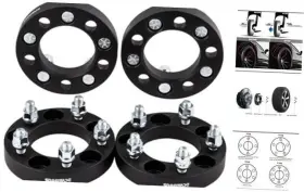 11073-25s4 Dcvauto 4pc Black 5x115 To 5x120 Wheel Adapters 1 Inch 12x1.5 Studs Compatible With