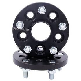 Dcvauto Ws246b-02 2pc Black 5x4.5 Hubcentric Wheel Spacers 15mm With 12x1.5 15mm-2 Pcs