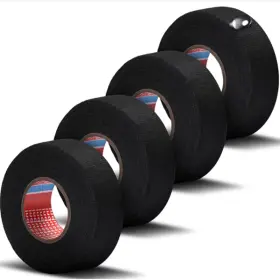 Tape-4 Esteopt 4 Pieces Fabric Tape For Car Insulation Black Wire Loom Harness Self A