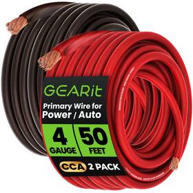 Gearit Gi-grd-4g-cc-50f-br 4 Gauge Wire 50ft Each - Black/red