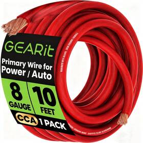 Gearit Gi-grd-8g-cc-10f-rd 8 Gauge Battery Cable 10 Ft Red Awg Cca - 10ft Wire
