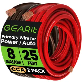 Gi-grd-8g-cc-25f-br Gearit 8 Gauge Wire For Automotive Black/red - 25ft Each Gi-grd-8g-cc-25f-br Gearit 8 Gauge Wire For Automotive Black/red - 25ft Each