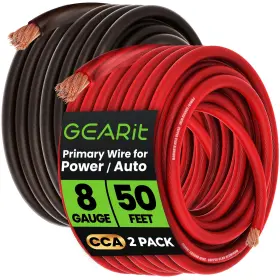 Gi-grd-8g-cc-50f-br Gearit 8 Gauge Wire 50ft Each- Black/red - Each