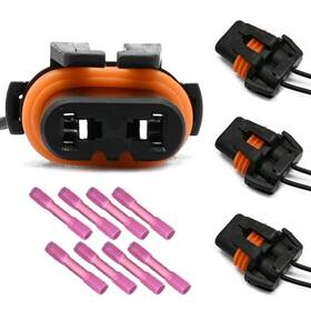 Grobarpart Cn-057 4 Pcs 9005 H11 Lights Bulb Connector Wiring Harness Pigtail Plug Wire 9005/hb3