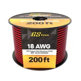 Gauge-200 Gs Power Za18200 Cca 400ft 18 Gauge Wire Automotive Ft-bonded Red/black