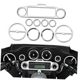 Hc0056 Hc0056s9 Motorcycle Stereo Accent Speedometer Speaker Trim Ring Set Chrome Plastic
