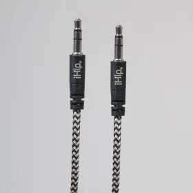 Wlg-pp13 Ihip Zeikos 3ft Braided Auxiliary Cable 3.5mm Audio Gray 3 Feet