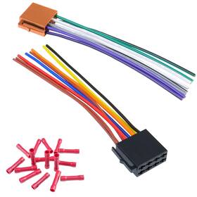 Jayubien Usjy36 Car Radio Stereo Wiring Harness Adapter 16pin Iso Wire With Butt C