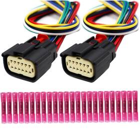 Lizapus 725764526817 2pcs 12 Pin Headlights Connector Compatible With Ram 3500 2019-2024 68406276ae