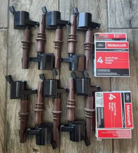 Sp509 Mas Dg521 Set Of 10 Ignition Coil And Motorcraft Spark Plug Ford 6.8l V10