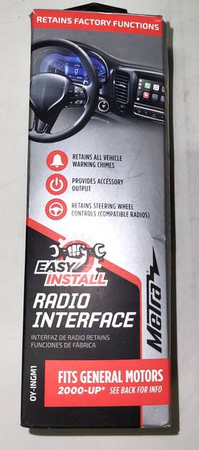 Metra Oy-ingm1 Radio Interface Fits 2000 &up General Motors Vehicles New In Box