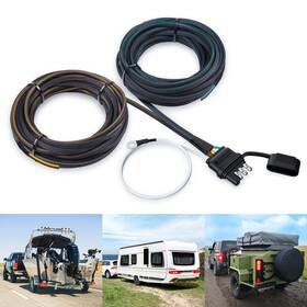 Mictuning Mic-007-00701 22ft 5 Wire 4 Pin Flat Trailer Plug Wiring Harness Light Connector Kits