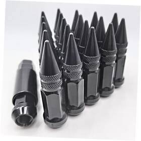 Netflbt Nf-f02 M12x1.5 Lug Black Nuts Spike Nut For Acura Honda Chevy