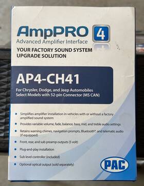 Pac Aph-c41 Ap4-ch41 R.2 Amppro Interface For 2013-2017 Chrysler Dodge Jeep Vehicles