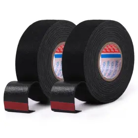 Qttech 732688327475 2 Rolls Wire Harness Cloth Tape Speaker Wiring Black Adh
