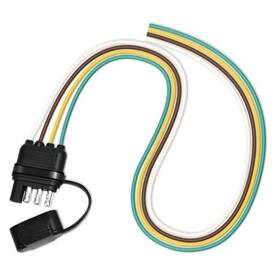 Quadafy 522300 4 Pin Trailer Connector With 18-inch 16awg Pure Copper Wire Harness