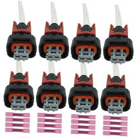 Rcop Gqy.cbhn134-8 8 Pcs 2 Wires Equipment Fuel Injector Repair Wiring Harness Pigtail Plug Fit