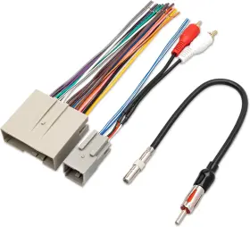 Cj001-a Red Wolf Radio Wiring With Antenna Adapter Rca Input Replacement For Ford 2006-2012