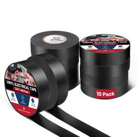 Red Wolf Rw-gjpvc-01 10 Rolls Vinyl Electrical Tape 3/4 Inch - 66ft Ul Csa Listed Pvc Electric 7