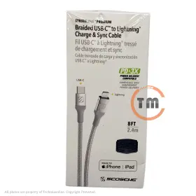 Ci4b8sr-sp Scosche 8ft Strikeline Mfi Certified Premium Usb-c To Iphone Cable