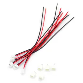 Speedyfpv 649275864155 5pcs 1.0mm 2p 2-pin Power Harness Plug Red Black 10cm 28awg