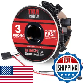 B0fqp6h891 Tmh 50 Count Of Inch 3-prong Female Wire Harness Roll 18 Gauge - 12 Spacing Extra