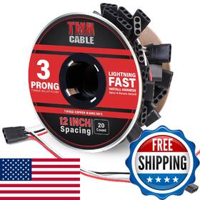 Tmh B0fqp7bwyt 20 Count Of Inch 3-prong Female Wire Harness Roll 18 Gauge - 12 Spacing Extra