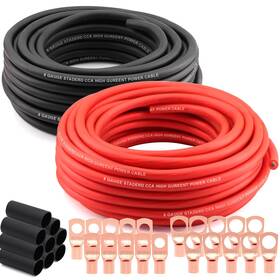 Tuijodaix Ca-tbl-0z2z8f7 8 Gauge Wire 50ft Each - Red/black Copper Clad Aluminum Cca 100ft