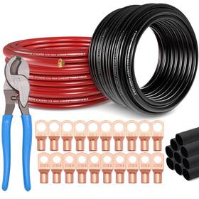 Tuijodaix Ca-tbl4wc-0z9z0f5 4 Gauge Battery Cable Kit 50ft Red Black Cca W Lugs Cutter Heat Shrink