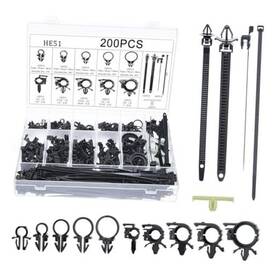 Uhanbut Uhanbut-unb-112 200pcs Car Wire Loom Routing Clips Push Mount Cable Tie Assortment Kit 15