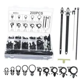 Uhanbut-unb-112 Uhanbut 200pcs Car Wire Loom Routing Clips Push Mount Cable Tie Assortment Kit 15