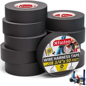 Xfasten 898743690137 Wire Harness Tape 10-pack 3/4 Inch X 50-feet 500ft Total Residue-free High He