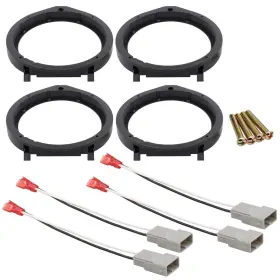 Xtremeamazing 810032824501 6.5 Inch Car Stereo Speaker Adapter Mounting Plates - Set Of 4 With Wiring Ha Xtremeamazing 810032824501 6.5 Inch Car Stereo Speaker Adapter Mounting Plates - Set Of 4 With Wiring Ha