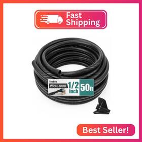 Yesbes B0dzt71y5n 50 Ft Wire Loom 1/2 Inch Split Tubing Conduit Protector Tu