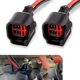 Yumfugu Yum8535 Ev6 Ev14 Car Injector Connector Plug Wire Replacement Waterproof 2 Pcs Black