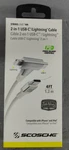 Scosche 2-IN-1 Usb-c/iphone Cable 4FT 1.2 M White New. Price: $10.96.