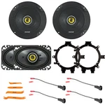 2X 6.5" 300W 2-WAY Speakers + 4X6" 150W Max W/ Adapters & Harness New. Price: $174.99.