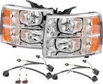 Headlights With Bulb & Wiring Harness Compatible 2007-13 Chevy Silverado ,, New. Price: $225.99.