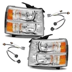 Apsve Headlights Assembly With + Harness Chrome Housing Amber Corner New. Price: $164.82.