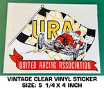 United Racing Association - Vintage 90'S Clear Vinyl Decal Sticker Used. Price: $9.53.