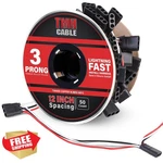 Tmh 50PC 3-PRONG Female Wire Harness Roll 18 Gauge 12" Spacing Bullet Plug New. Price: $73.99.