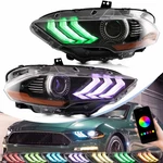 Set Vland Full Led Rgb Front Lamp Headlights Ford Mustang 2018-21 Sequential New. Price: $279.99.