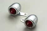 Red Bullet Lights With Mounting Bracket, Chrome. Single Filament; Hd, Custom New. Price: $29.99.