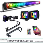 52INCH Rgb Led Light Bar Bluetooth&remote Control For Jeep Wrangler Jk 2007-2018 New. Price: $249.99.